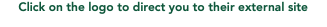 Click on the logo to direct you to their external site
